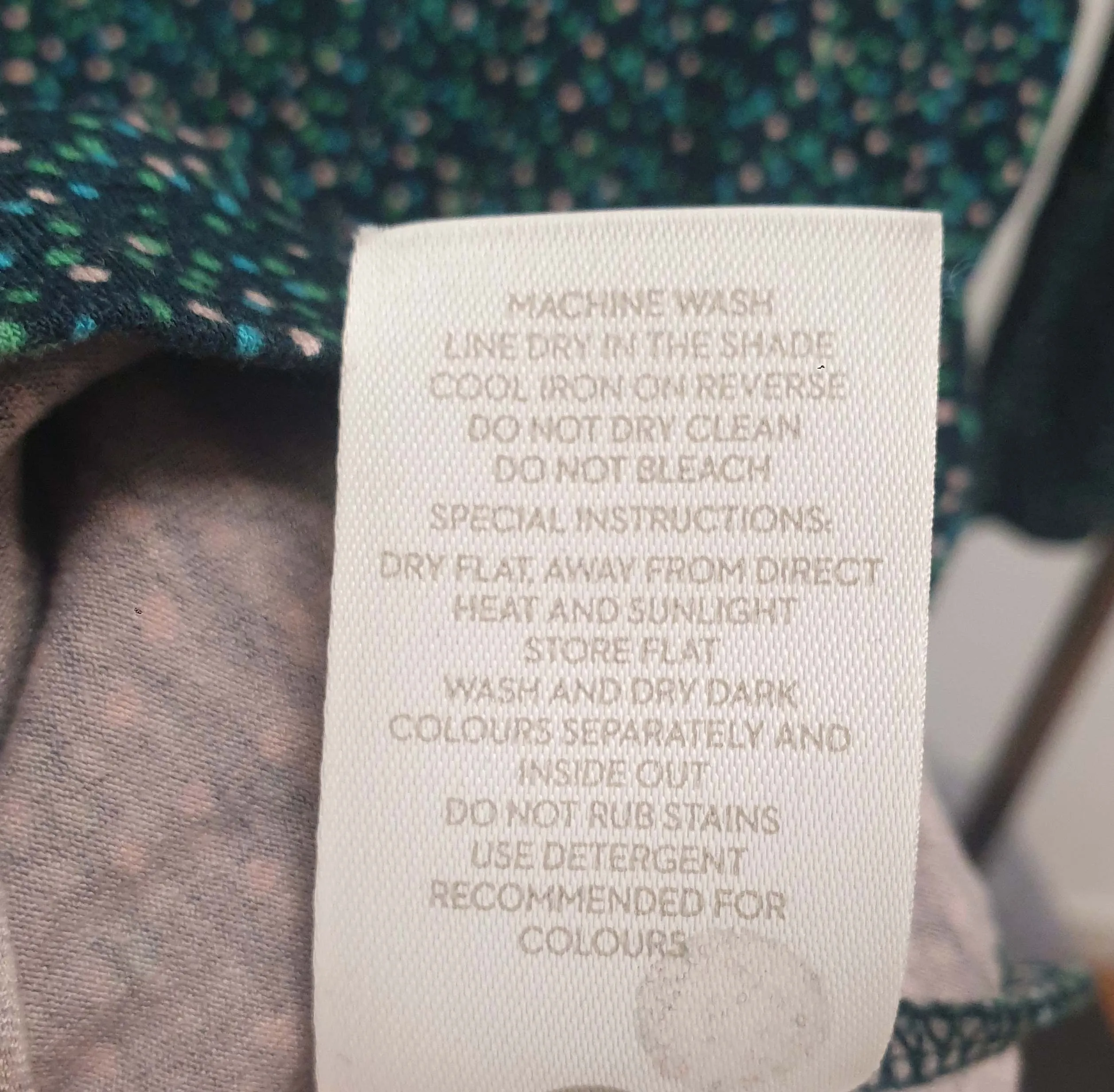 Boden green fleck style print long sleeve dress size UK 10