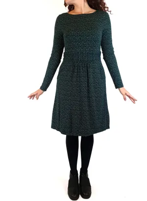 Boden green fleck style print long sleeve dress size UK 10