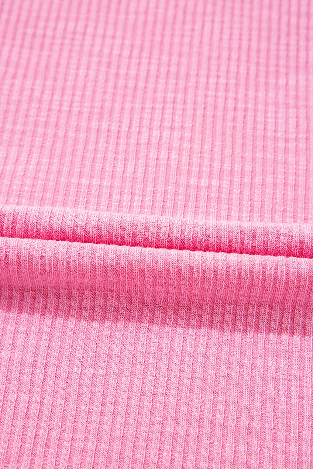 Bonbon Striped Ruffle Flutter Sleeve Ribbed Blouse