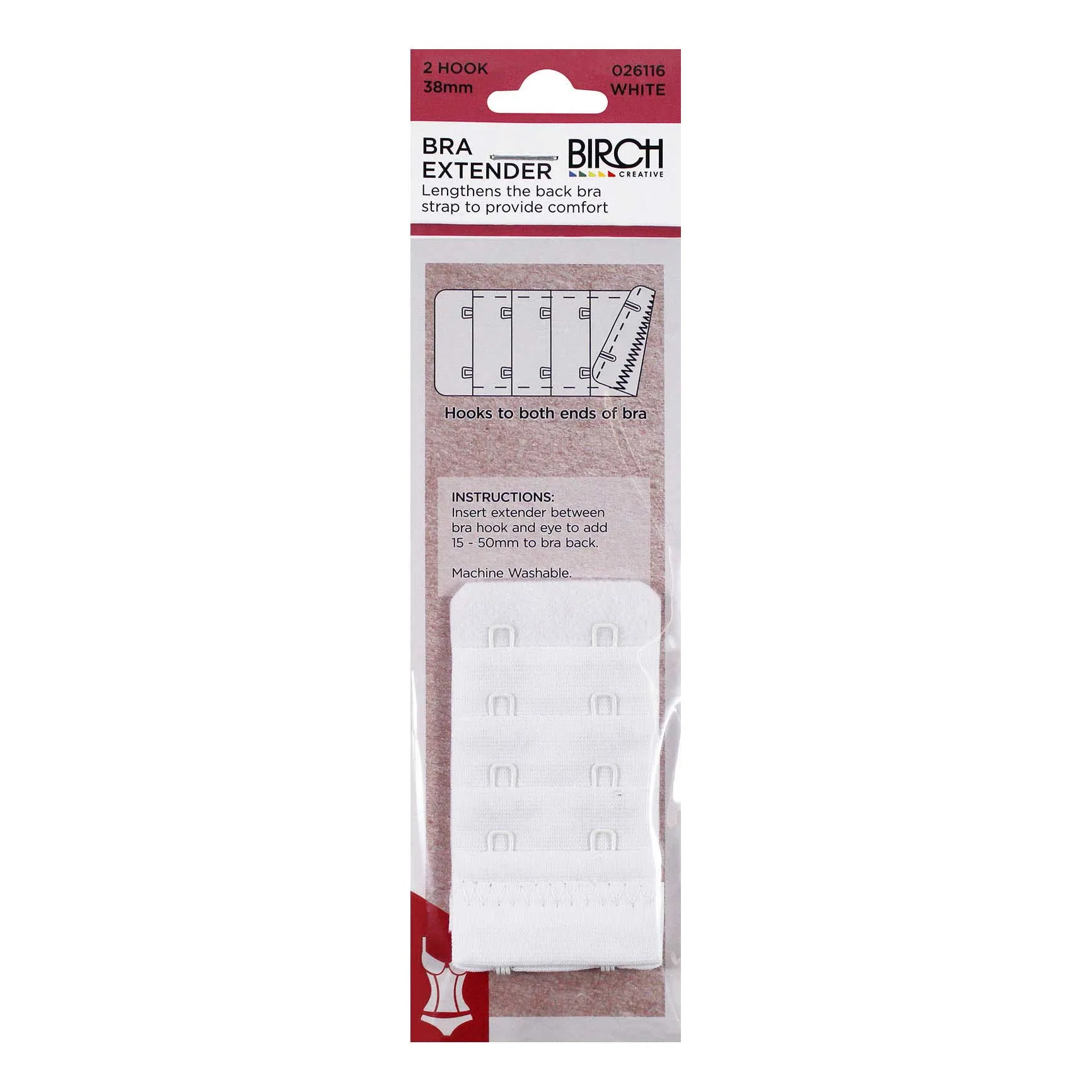 BRA EXTENDER 38MM 4 ROW 2HOOK
