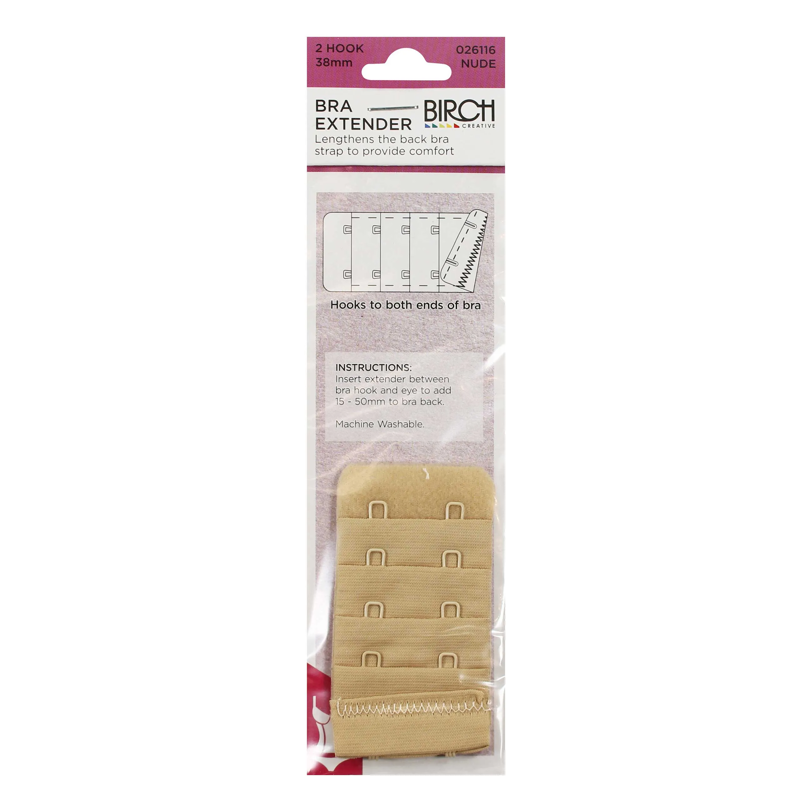 BRA EXTENDER 38MM 4 ROW 2HOOK