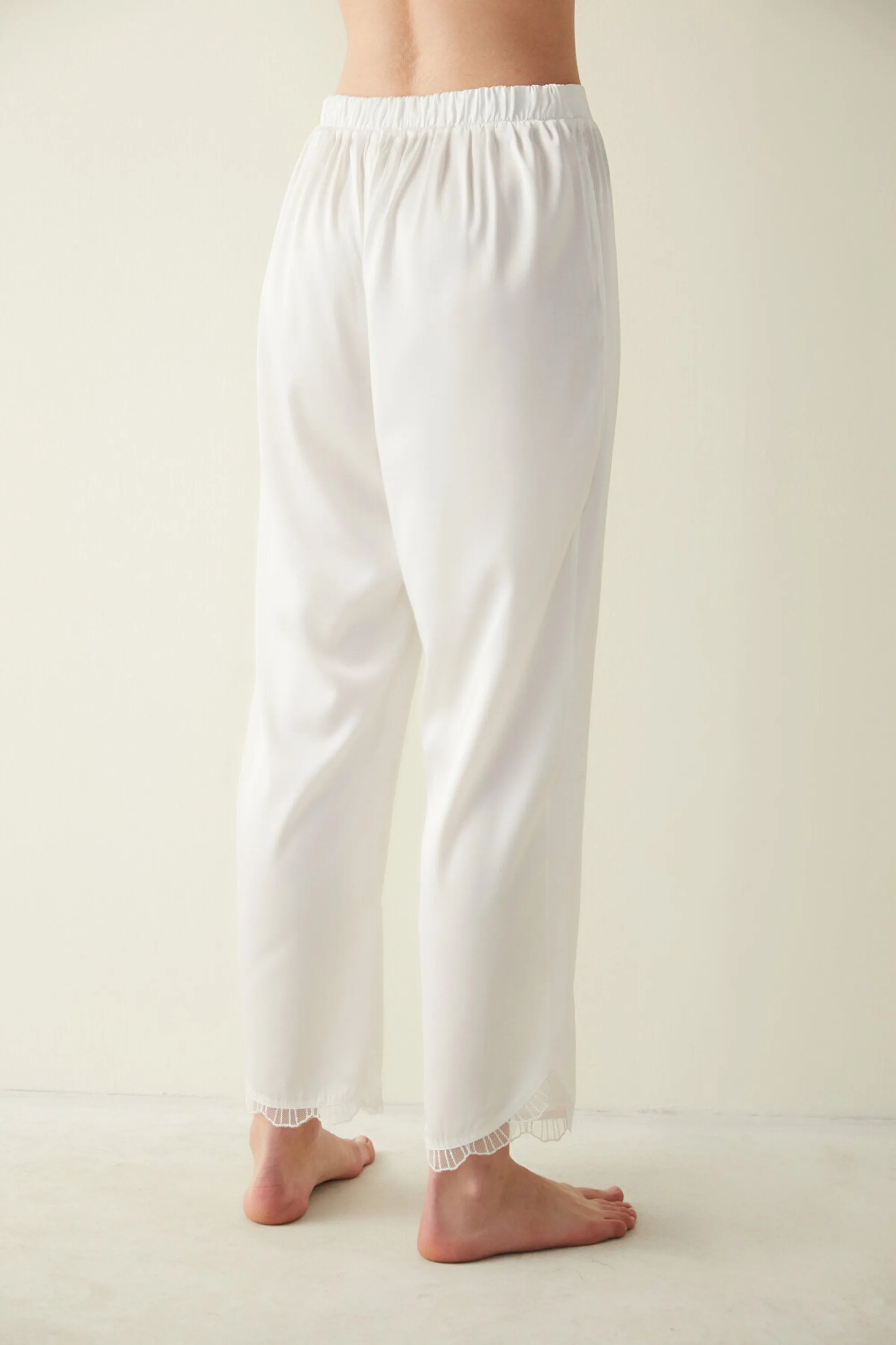 Bridal Aine Satin White Pj Bottom-Bridal Collection