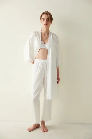 Bridal Aine Satin White Pj Bottom-Bridal Collection