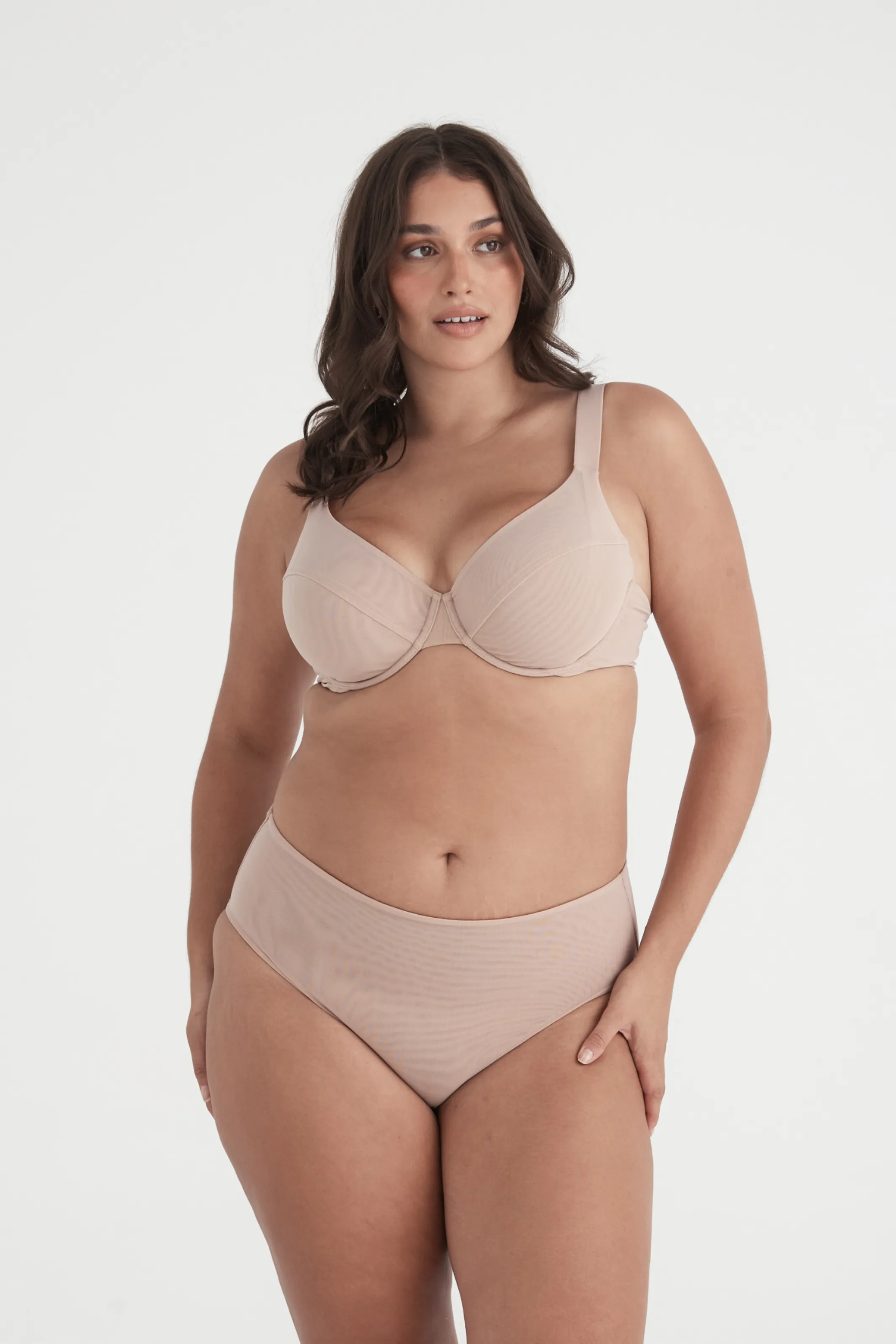 BUSTY BASICS KNICKERS - FULL BRIEF - LATTE