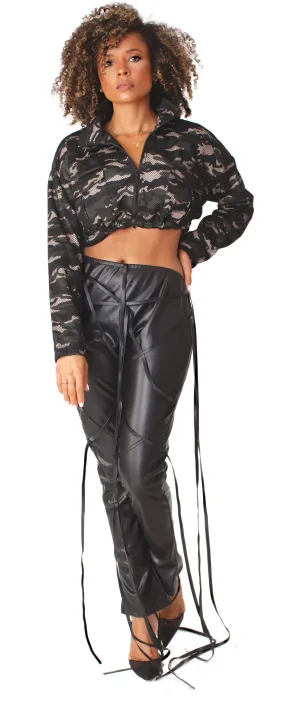 Camo Mesh Cropped Jacket- 81929