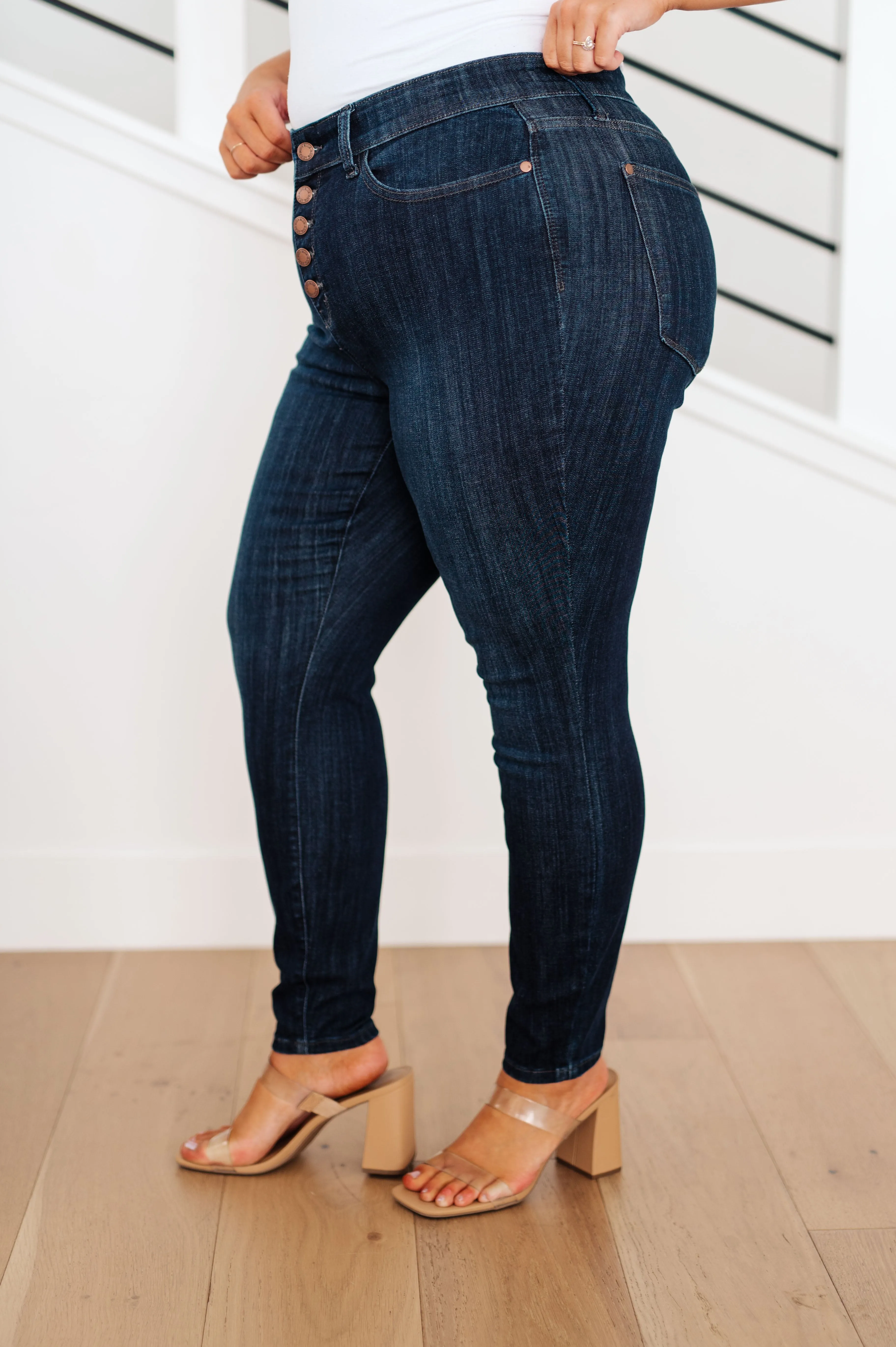 Celecia High Waist Hand Sanded Resin Skinny Jeans by Judy Blue