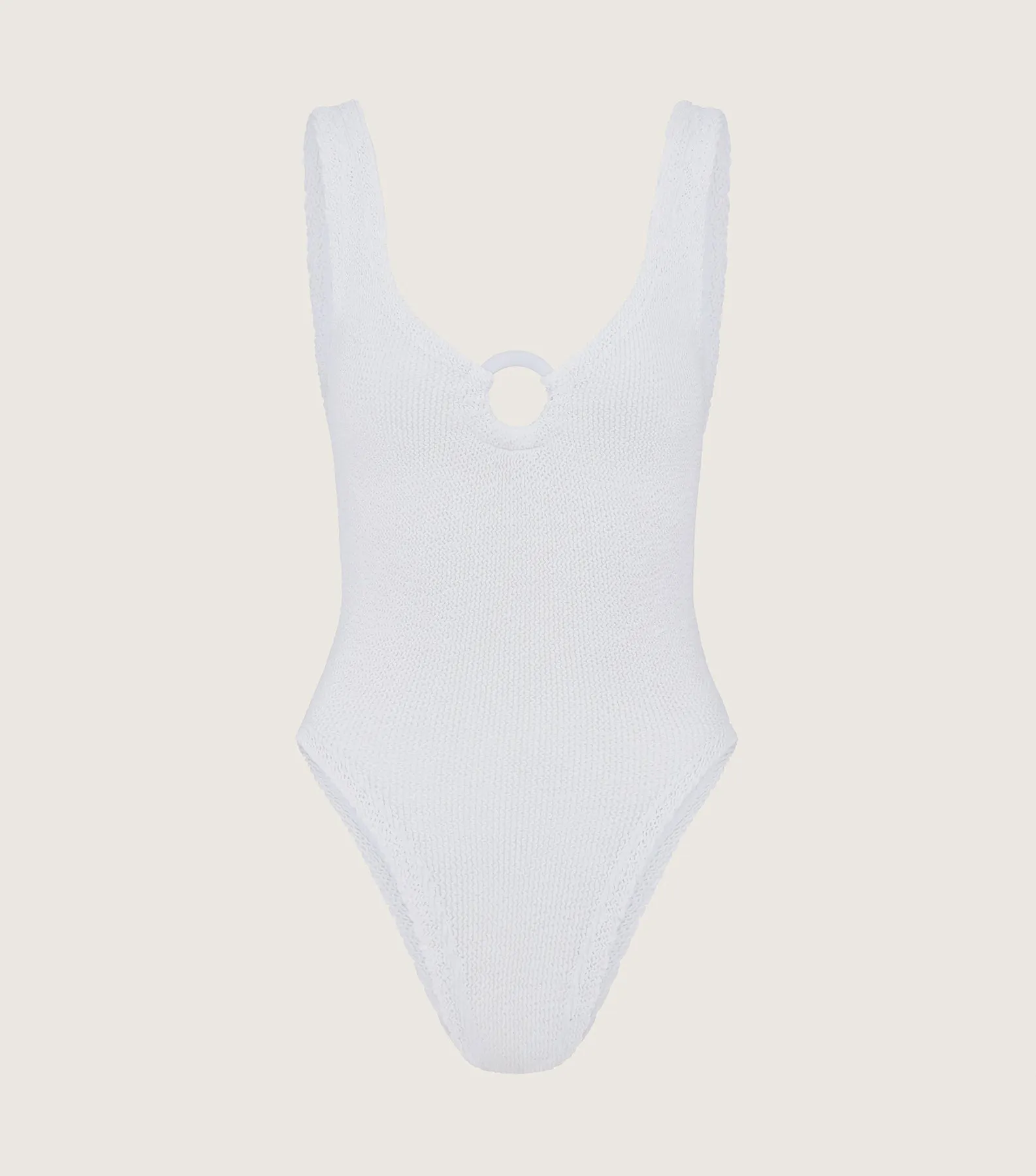 Celine Swim With Tonal Hoops - White