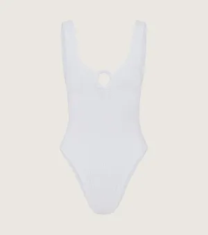 Celine Swim With Tonal Hoops - White