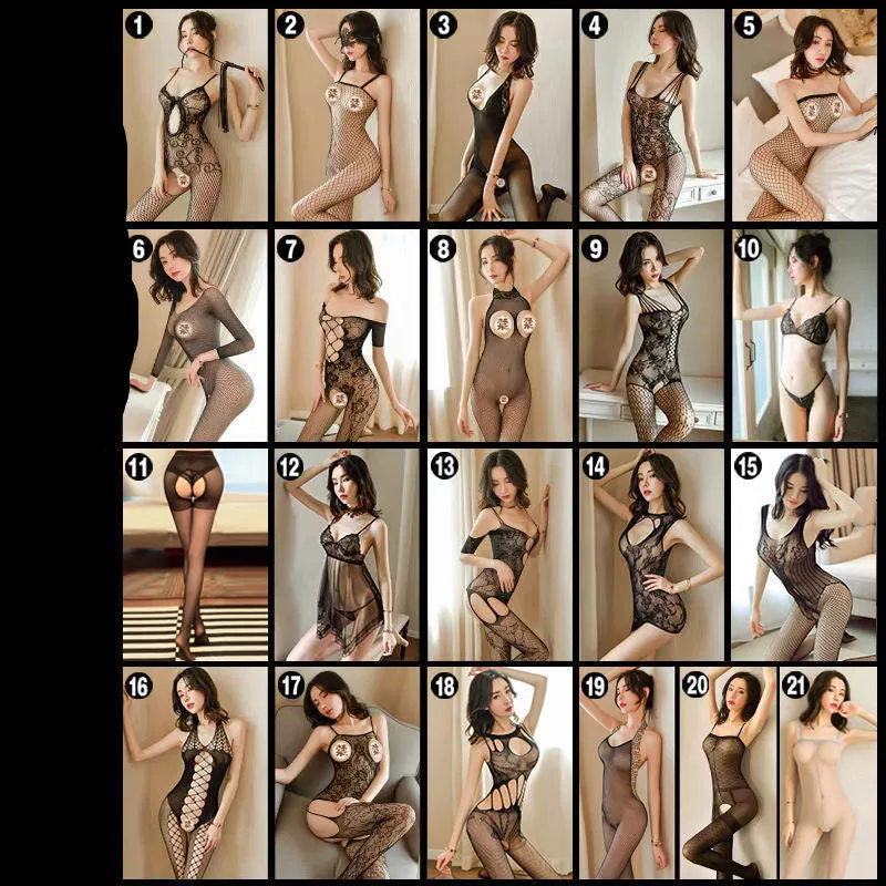 Charming New Net Red Sexy Lingerie Female Plus Size Full Body Net Clothing Plus Size Stockings Temptation Sexy Suit
