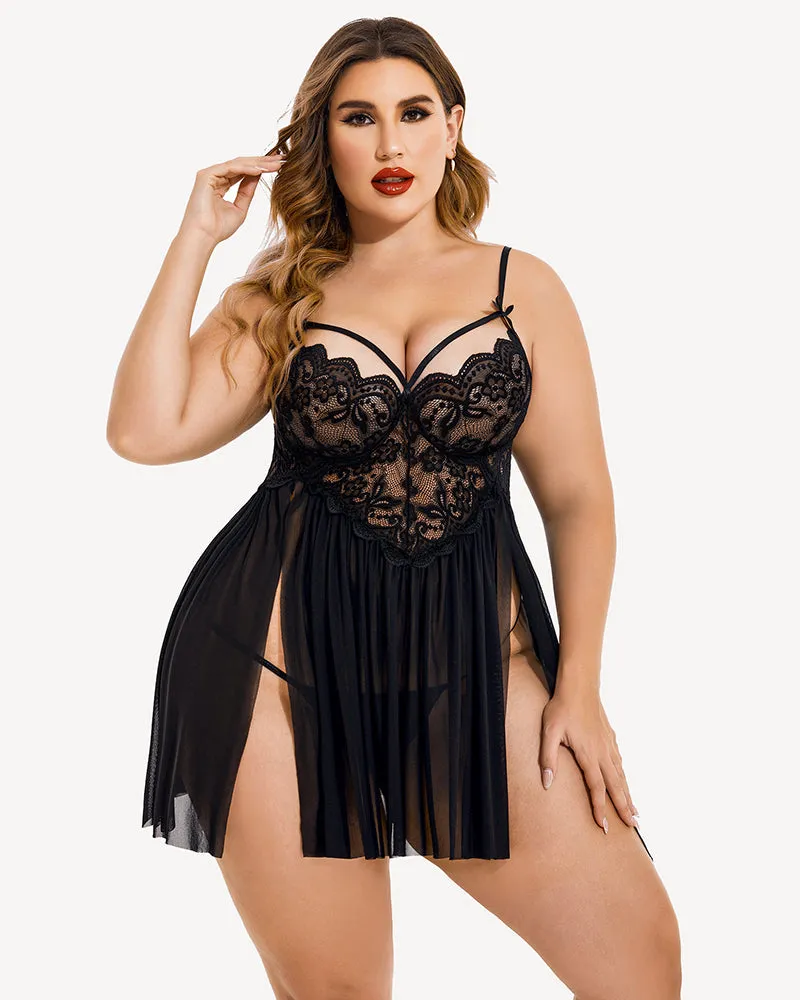 Chic Plus Size V-Neck Babydolls with Flattering Mesh Side Slits