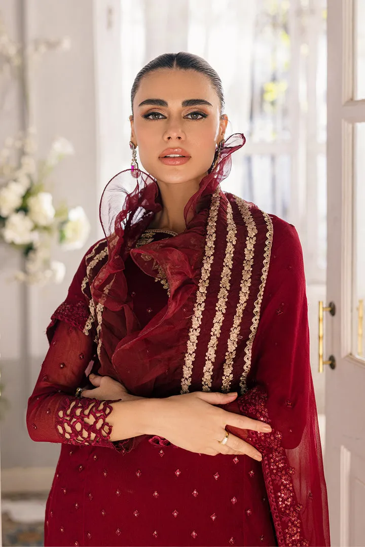 Chiffon Embroidered Maroon Shade Pakistani Salwar Kameez Suit