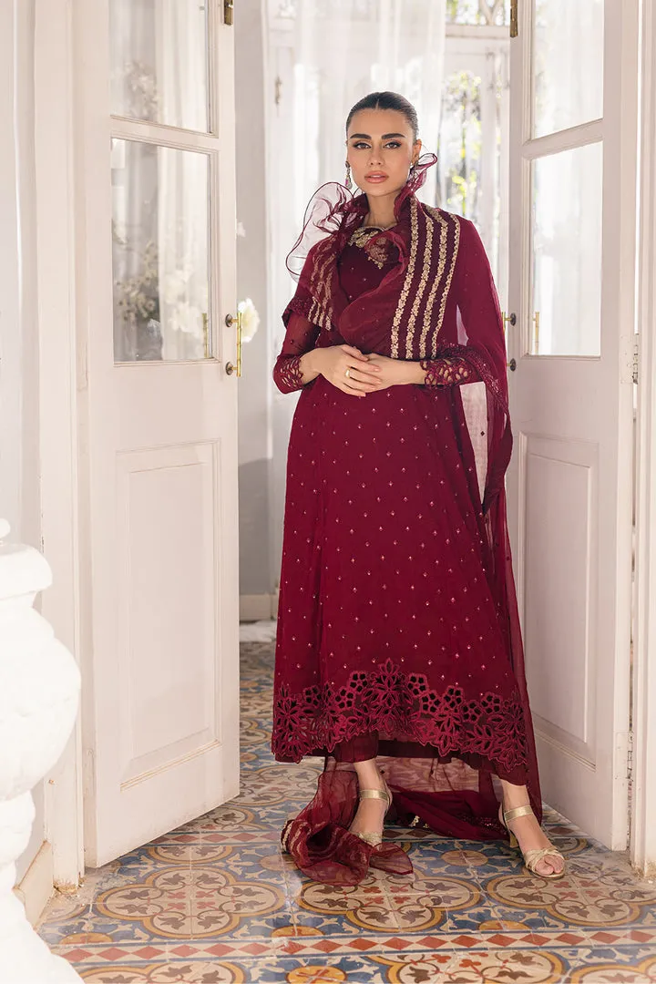 Chiffon Embroidered Maroon Shade Pakistani Salwar Kameez Suit