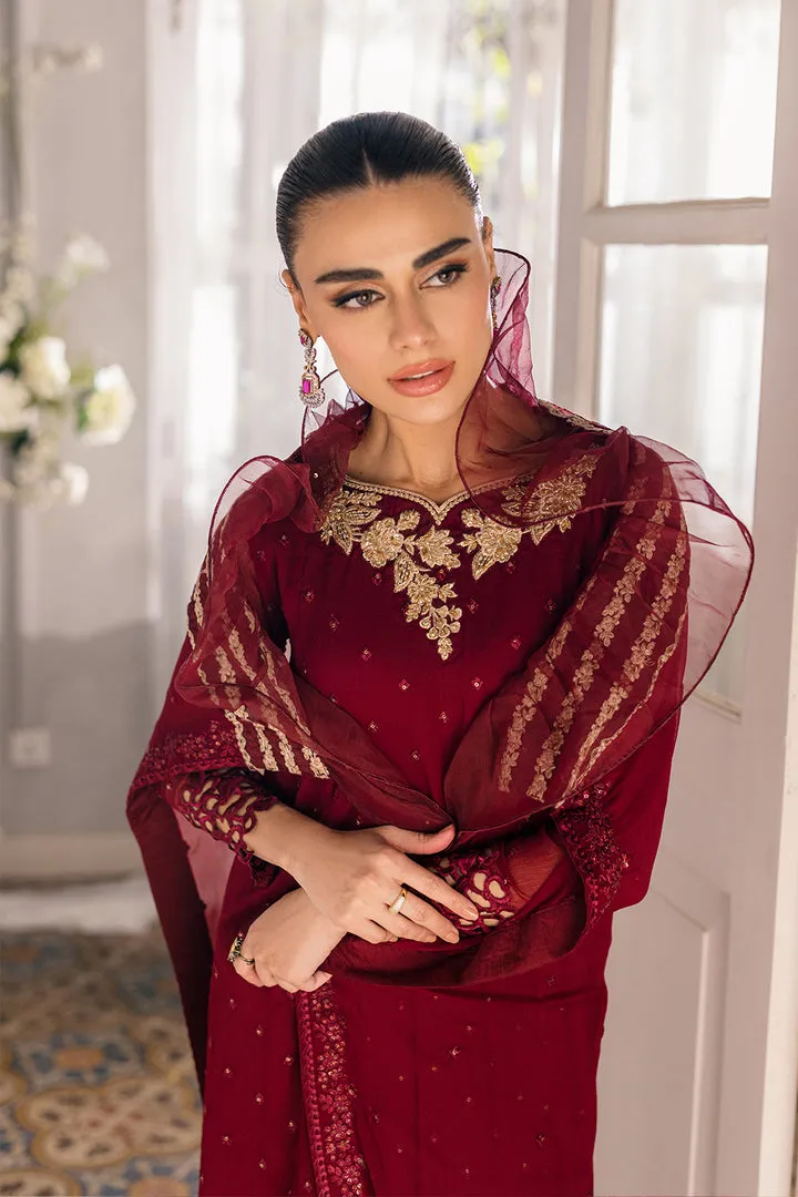 Chiffon Embroidered Maroon Shade Pakistani Salwar Kameez Suit