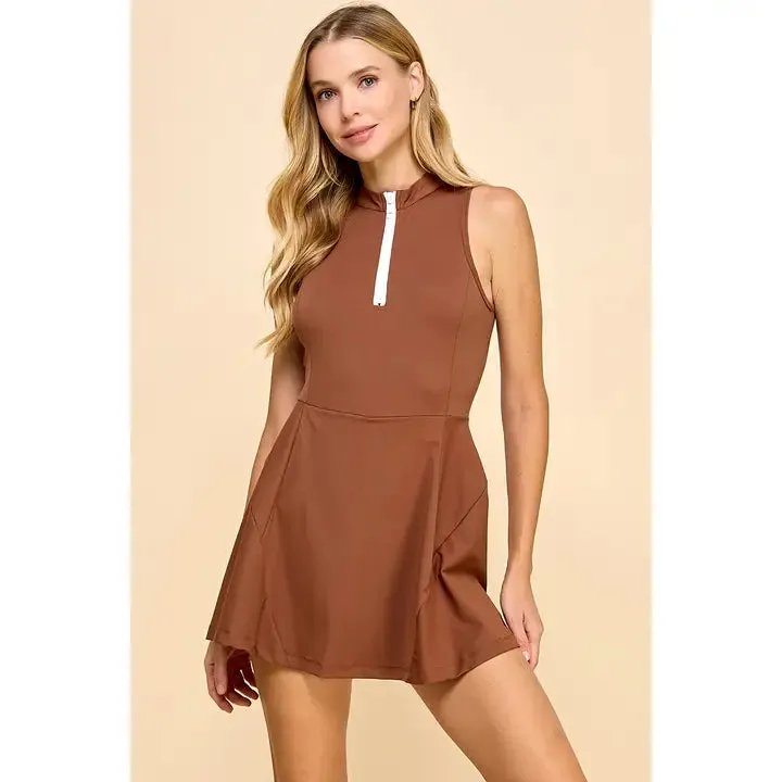 Chocolate Sleeveless Athletic Dress