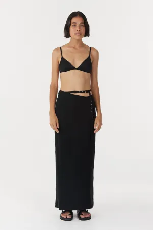 CHROME VISION ASYMMETRIC SKIRT | BLACK