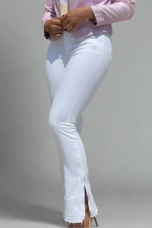 Classic White Pants with zipper