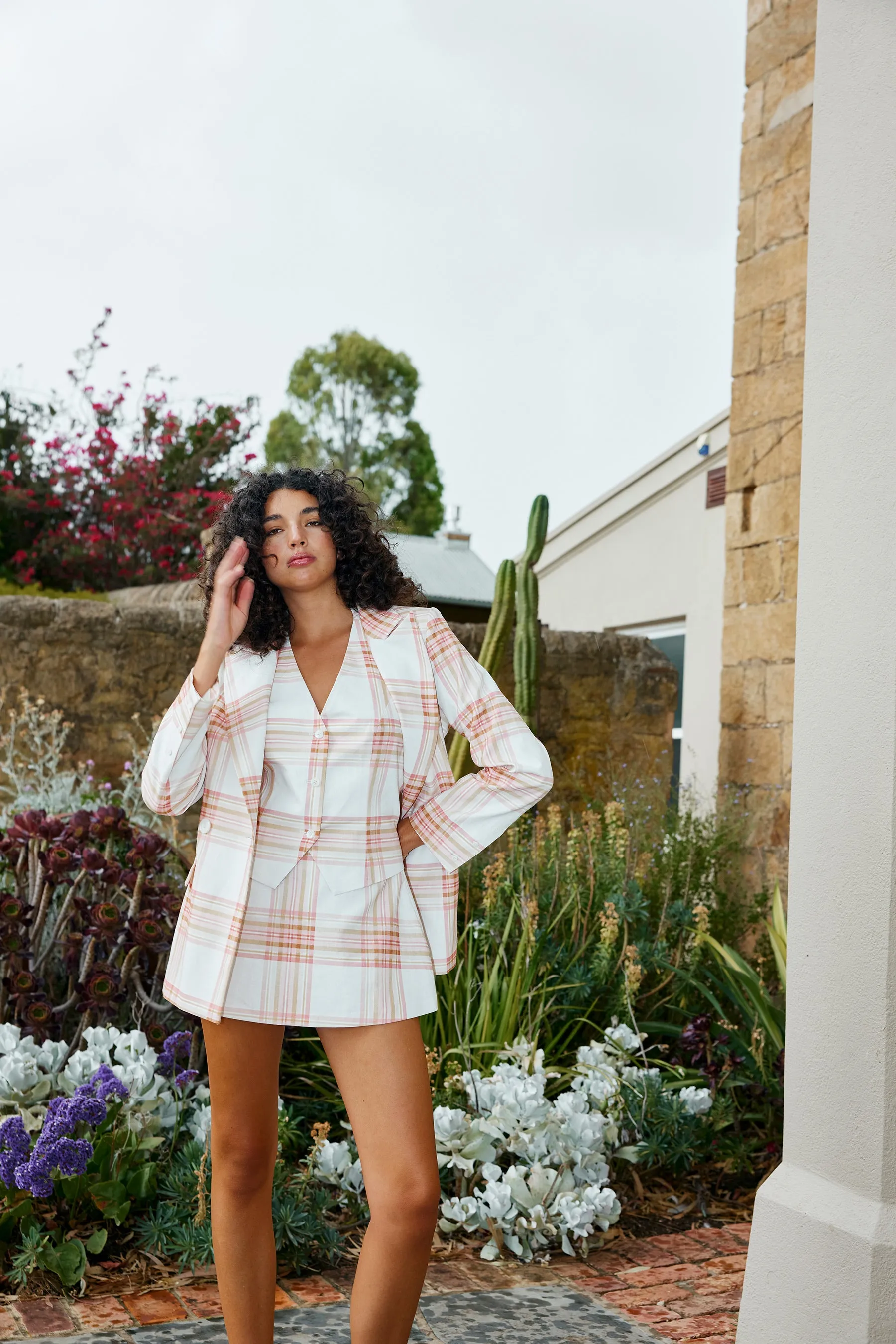 CLAUDIA MINI IN PEONY/ANTIQUE PLAID