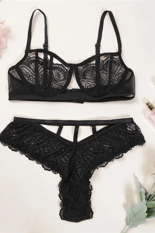 Corset Hollow Bra   High Waist Panties