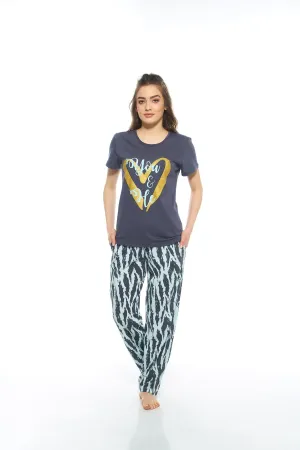 Cotton Pyjama Set with Matching Eye Mask - Zebra Design