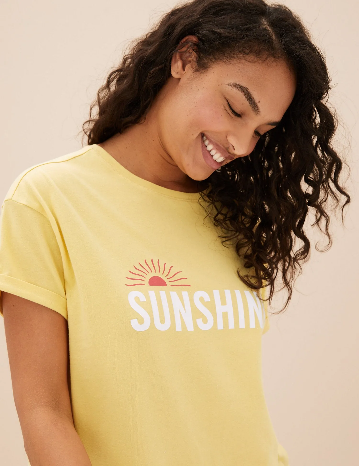 Cotton Rich Sunshine Cropped Pyjama Set