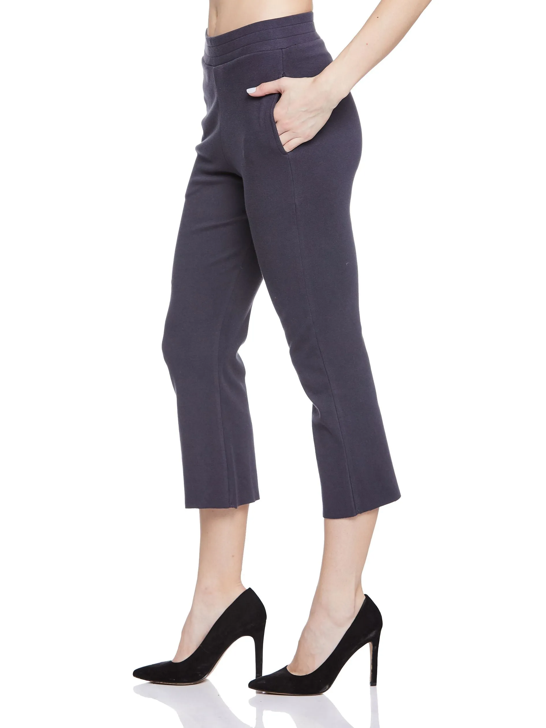 Cropped Length with Raw Edge Bottom (Dark Grey)