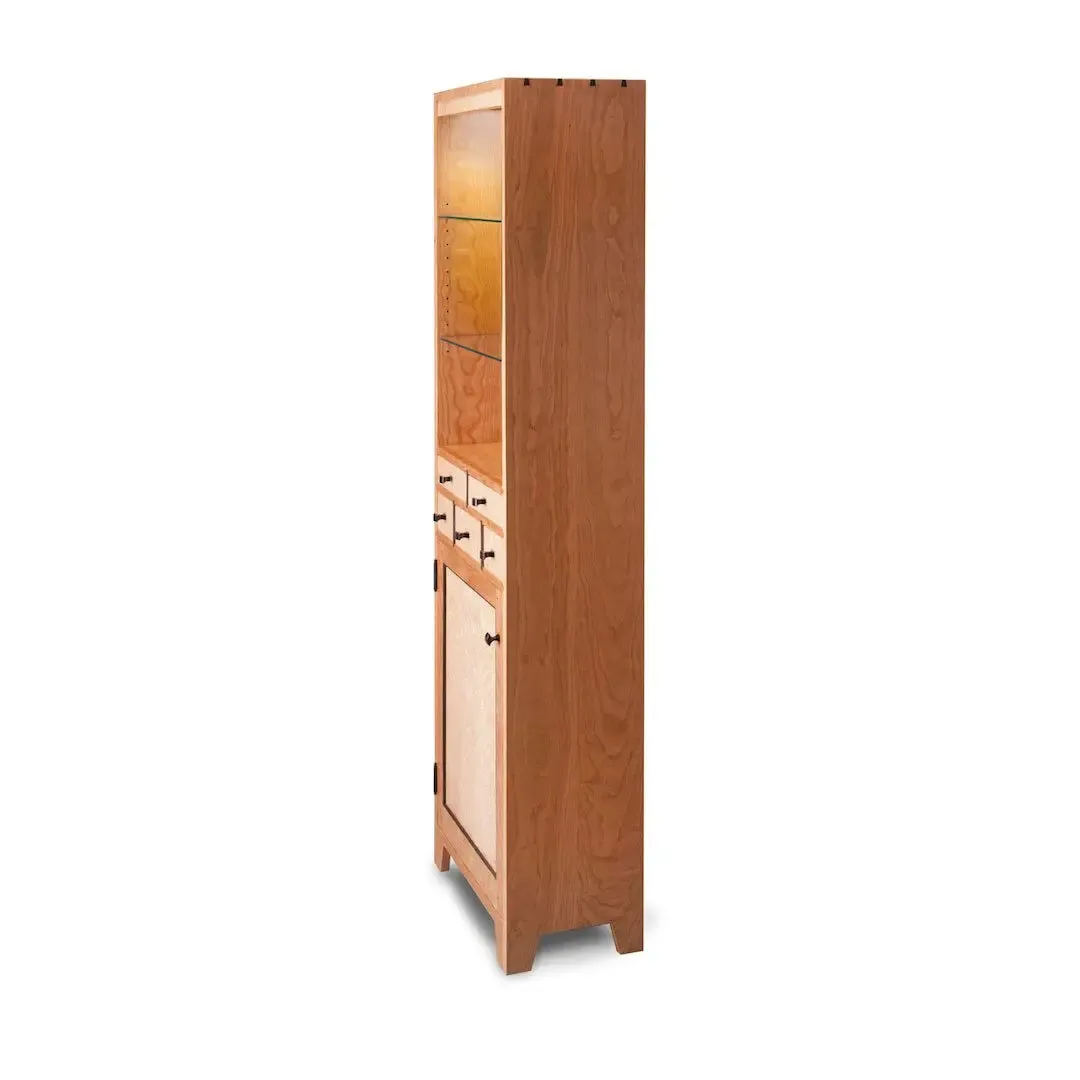 Curio Cupboard with Birdseye Maple Wood by Thomas William Furniture