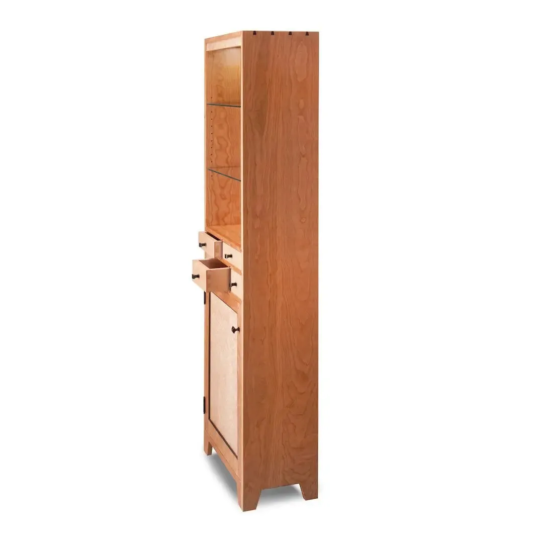 Curio Cupboard with Birdseye Maple Wood by Thomas William Furniture