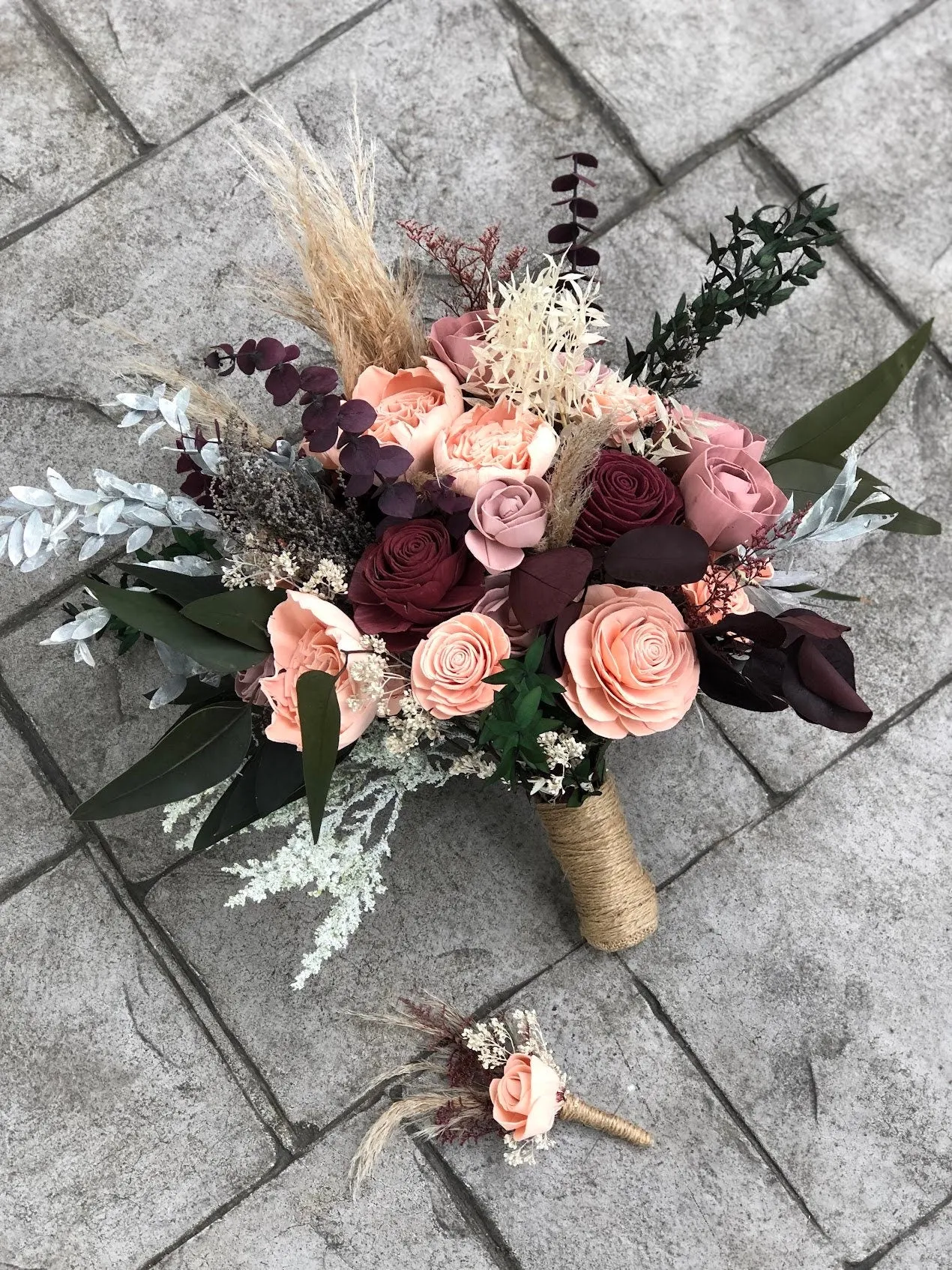 Custom Boho Sola Flower Bouquet