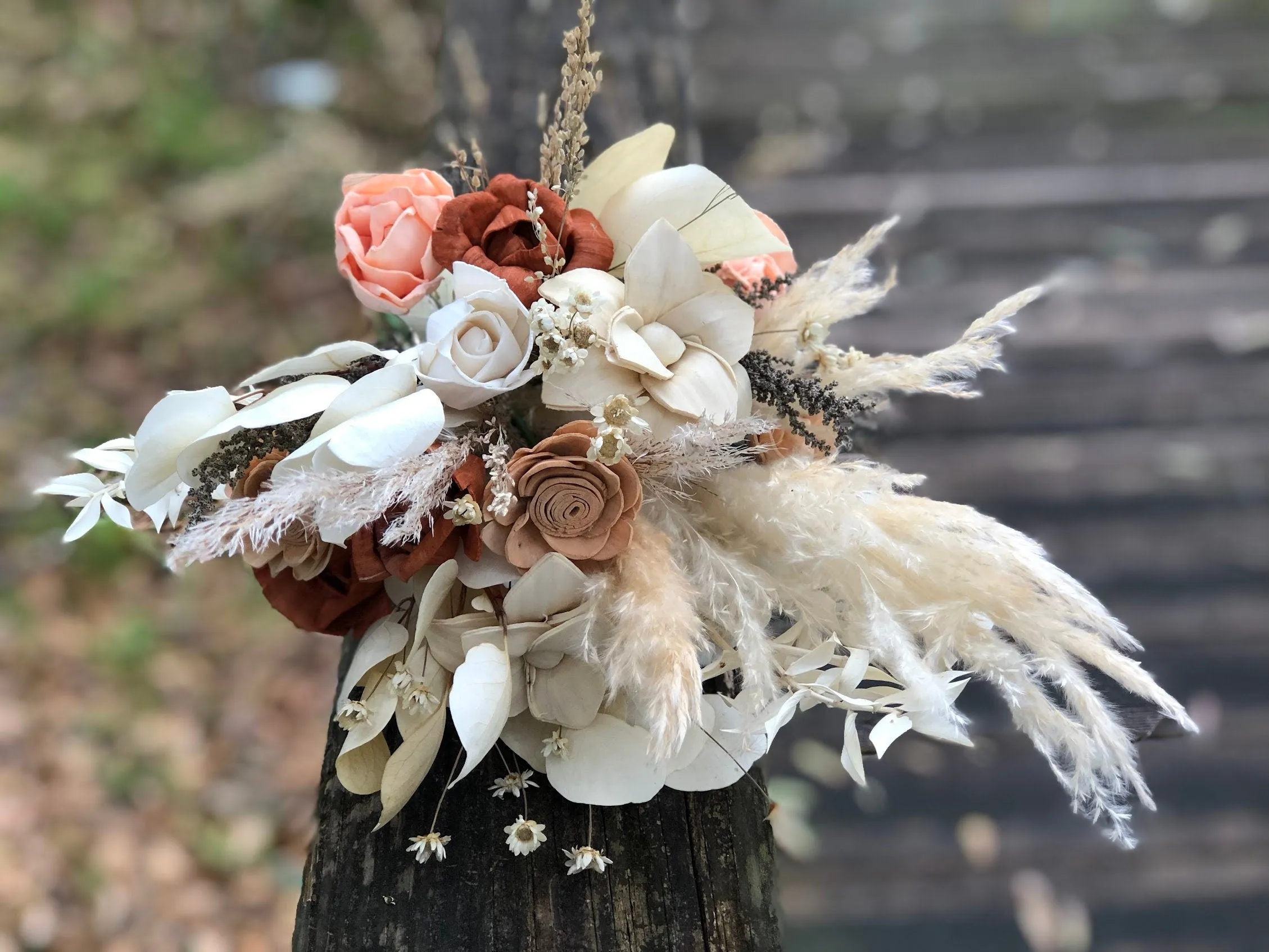 Custom Boho Sola Flower Bouquet