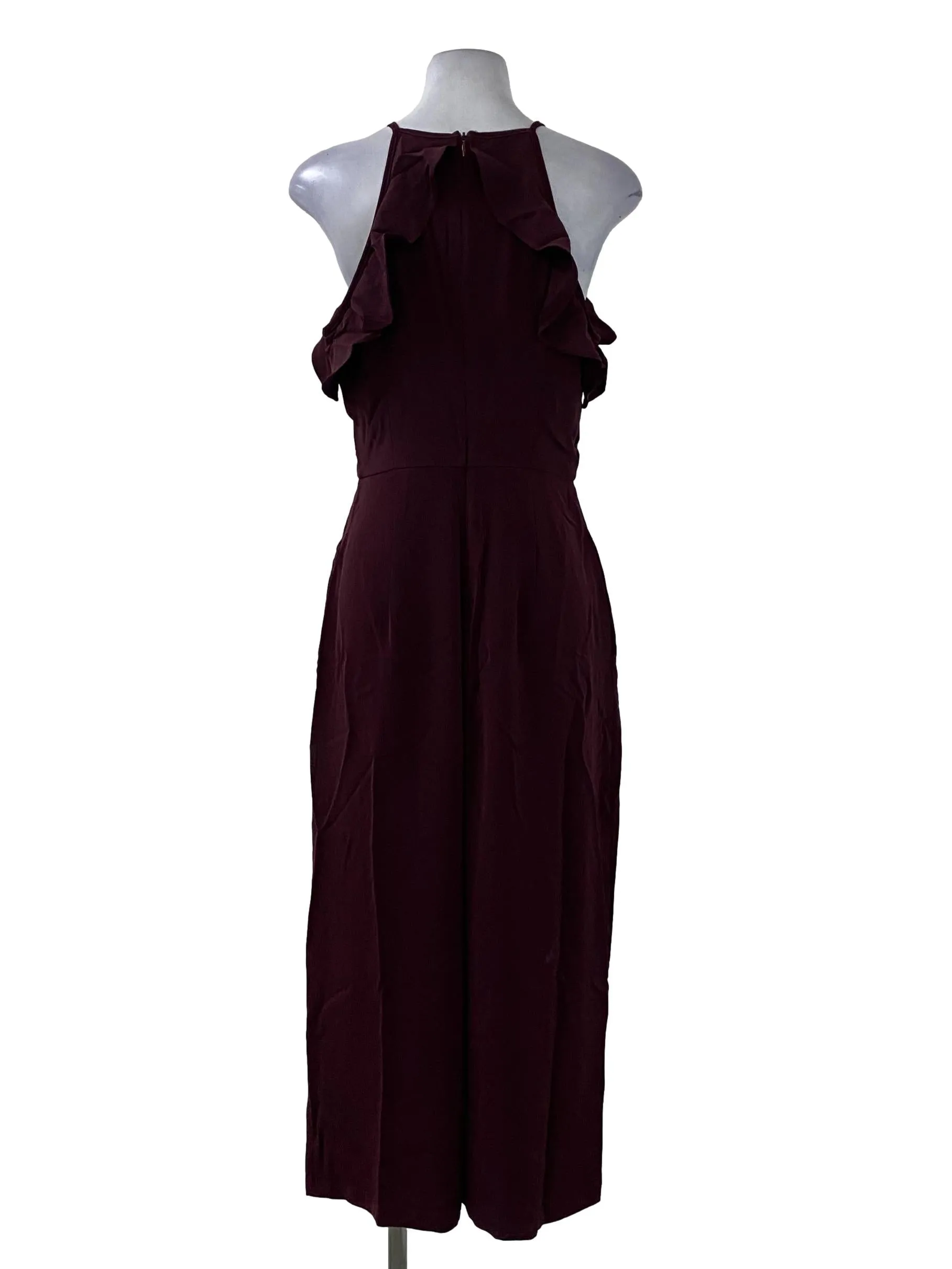 Dark Red Halter Neck Jumpsuit