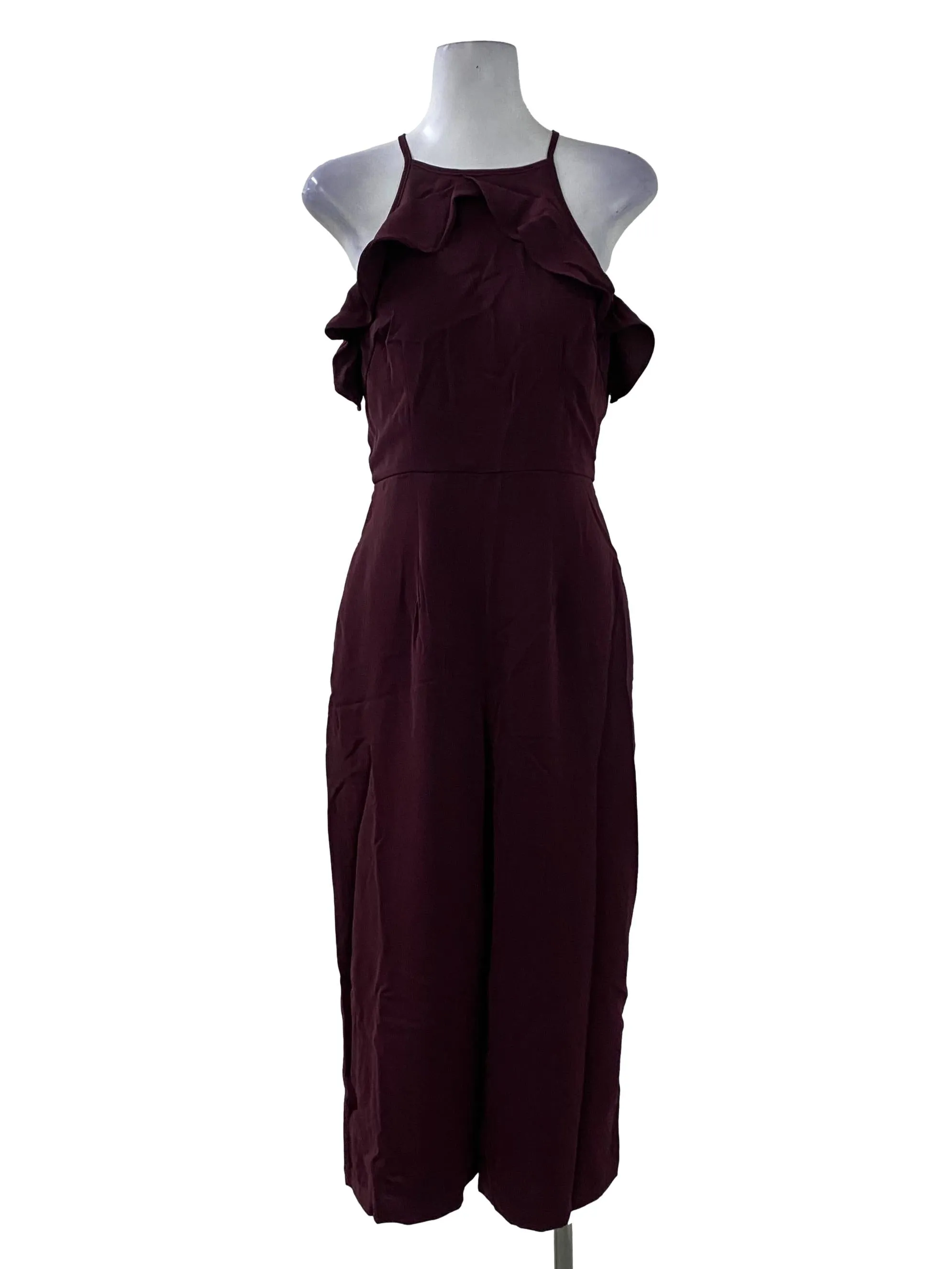 Dark Red Halter Neck Jumpsuit