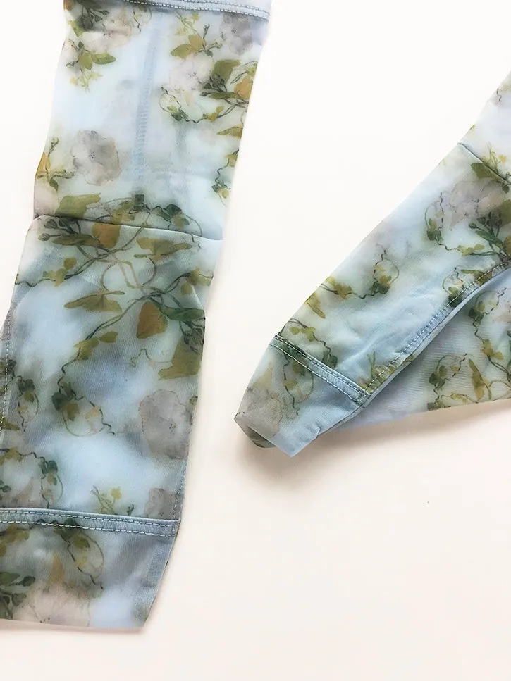 Darner Mesh Socks, Powder Blue Rosendals Floral