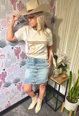 Denim Button Down Mini Skirt