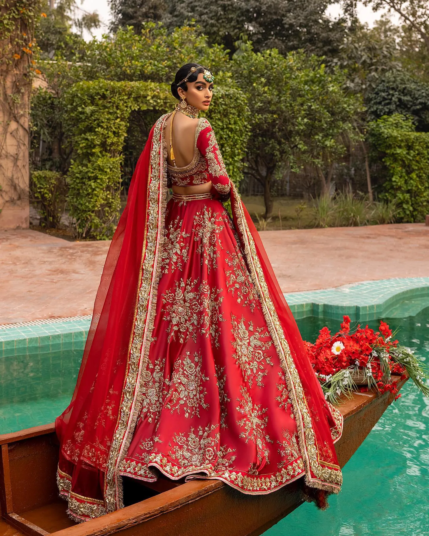 Designer Embellished Heavy Red Lehenga Choli #BN1275