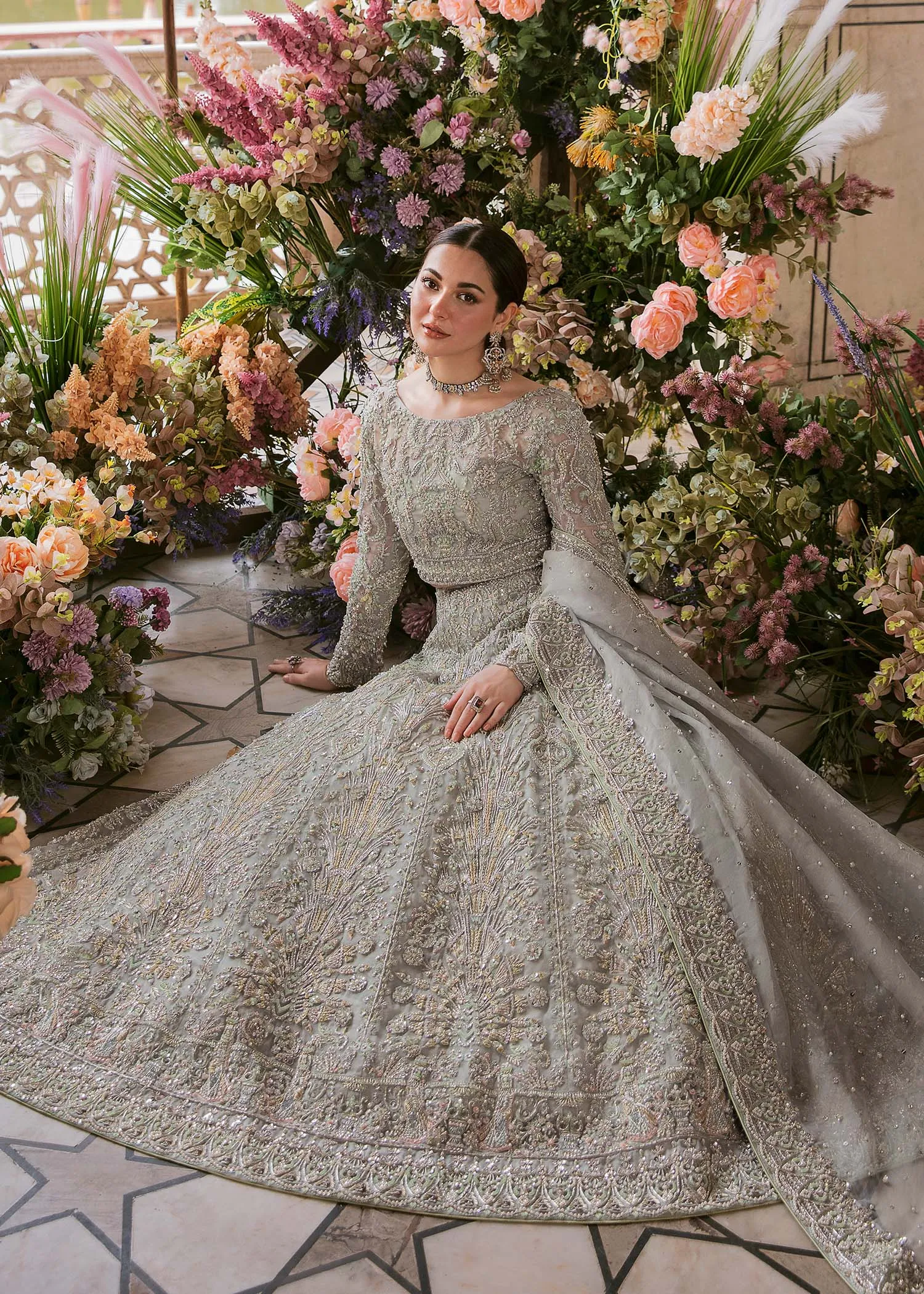 Designer Grey Lehenga Choli Pakistani Wedding Dresses