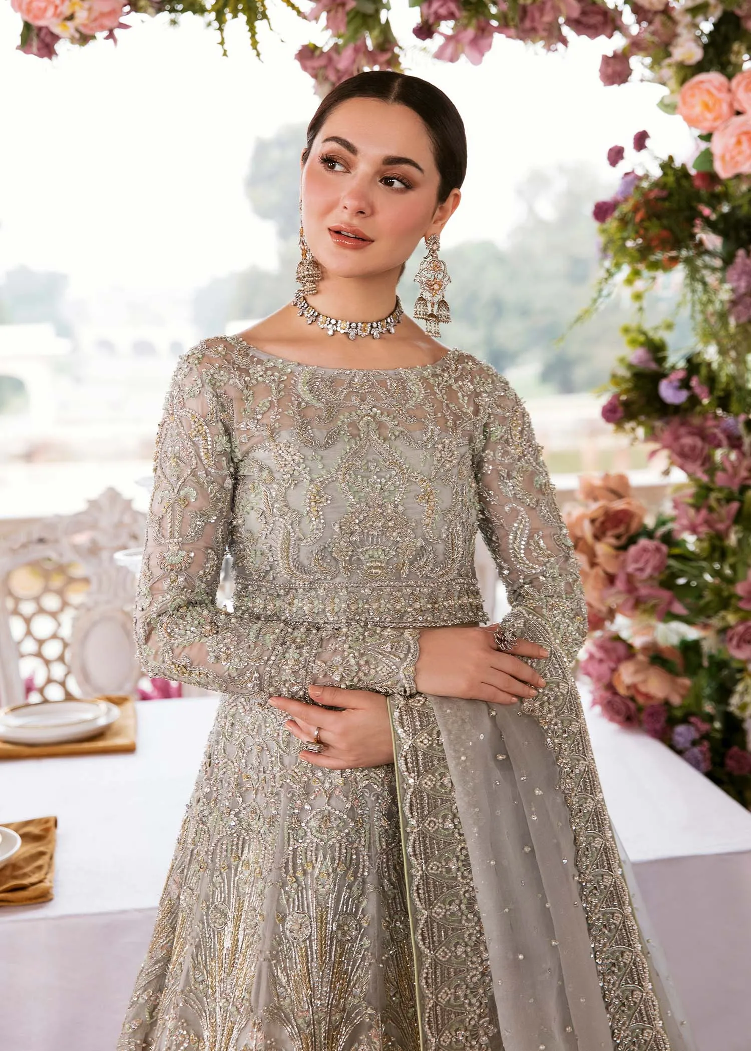 Designer Grey Lehenga Choli Pakistani Wedding Dresses