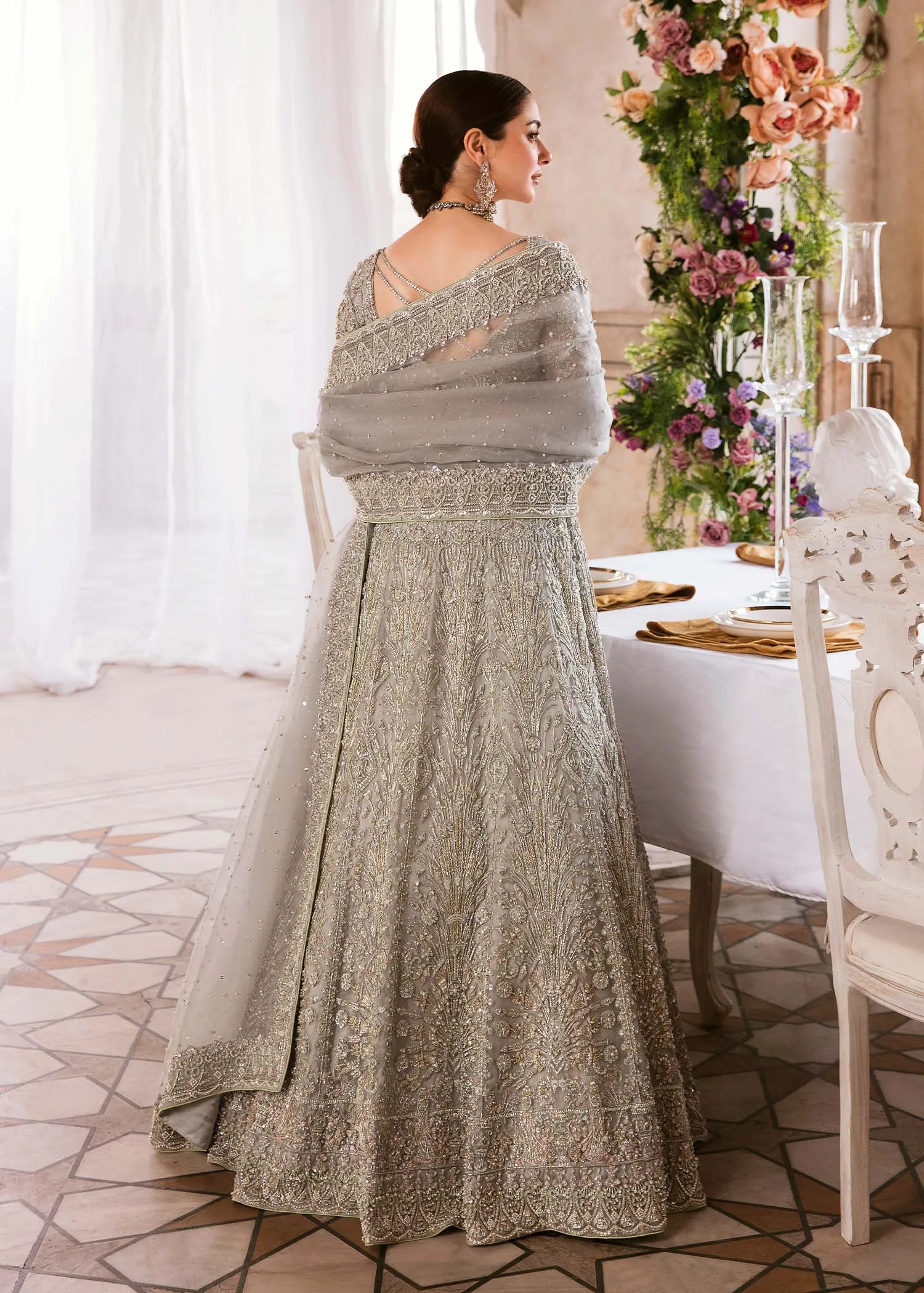 Designer Grey Lehenga Choli Pakistani Wedding Dresses