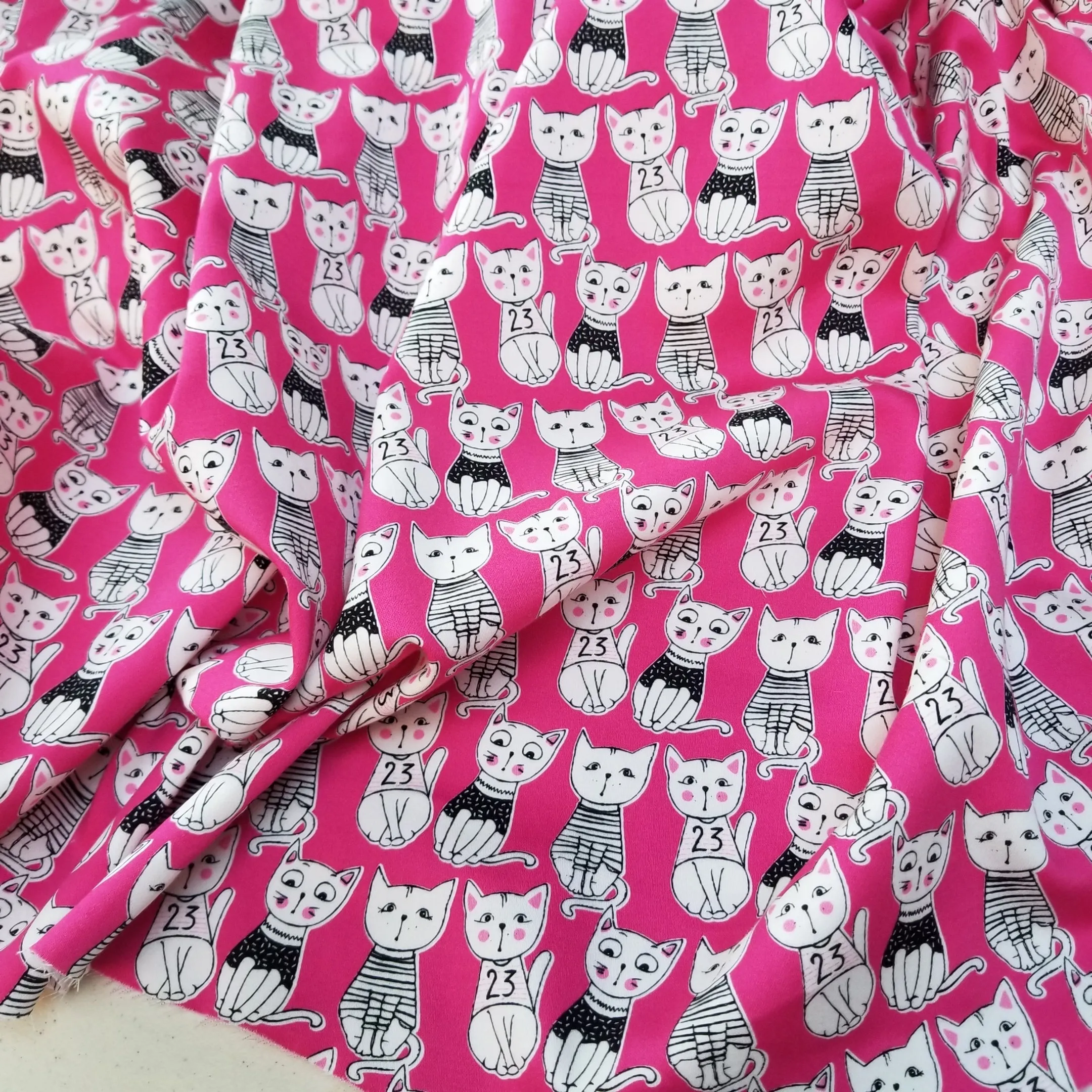 Designer LA Deadstock Cotton Spandex Cats Twill Woven-by the yard