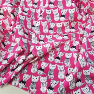 Designer LA Deadstock Cotton Spandex Cats Twill Woven-by the yard
