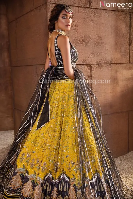Designer Mehndi Lehenga with Crop Top Choli #PN858