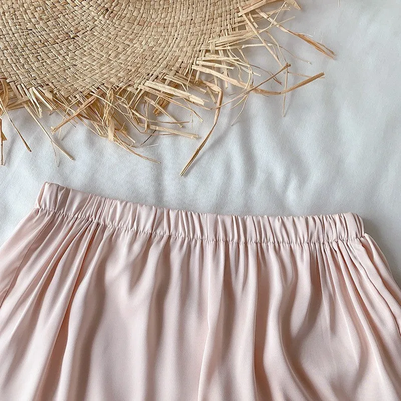 DISANGNI Contra Short Silk Pajama Set