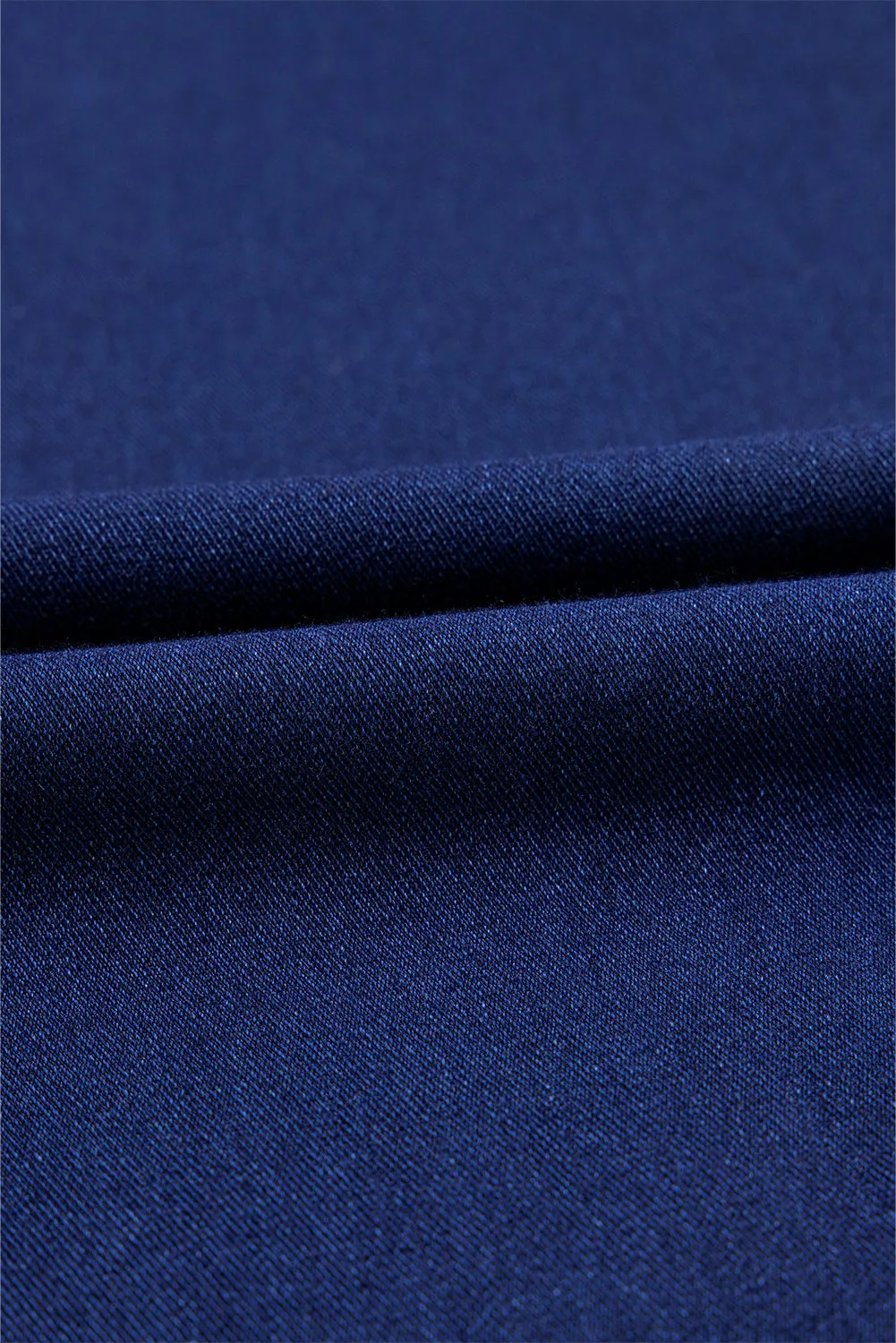 Dusk Blue Solid Crossed Waist High Elastic Fit Flare Knit Jeans