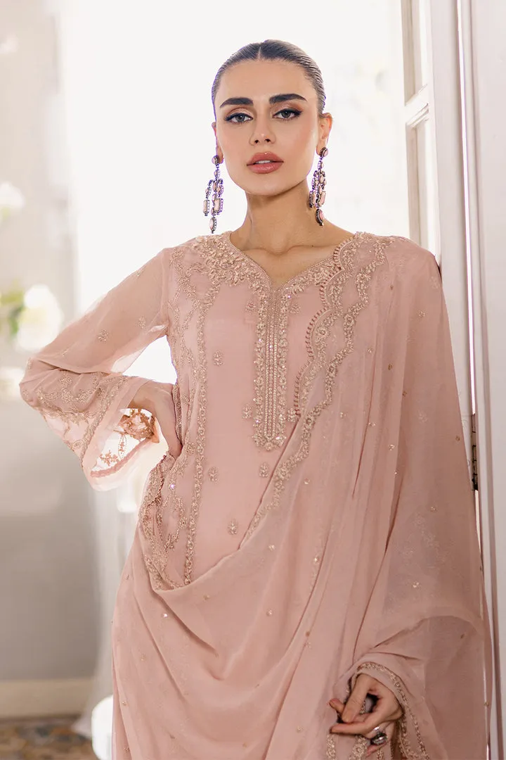 Elegant Beige Shade Chiffon Embroidered Pakistani Salwar Kameez Suit