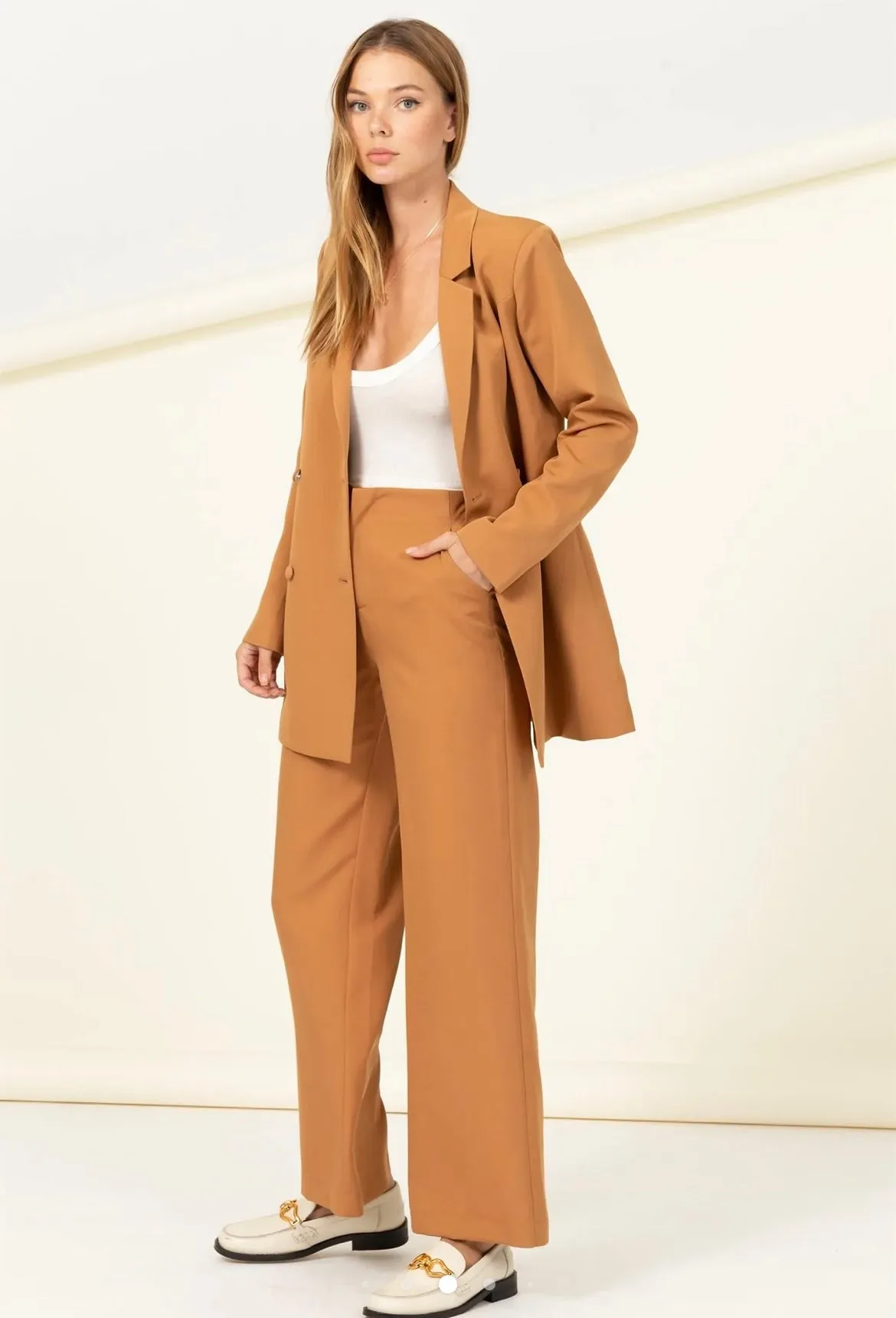 ELEGANT LOVE HIGH-WAIST STRAIGHT PANTS