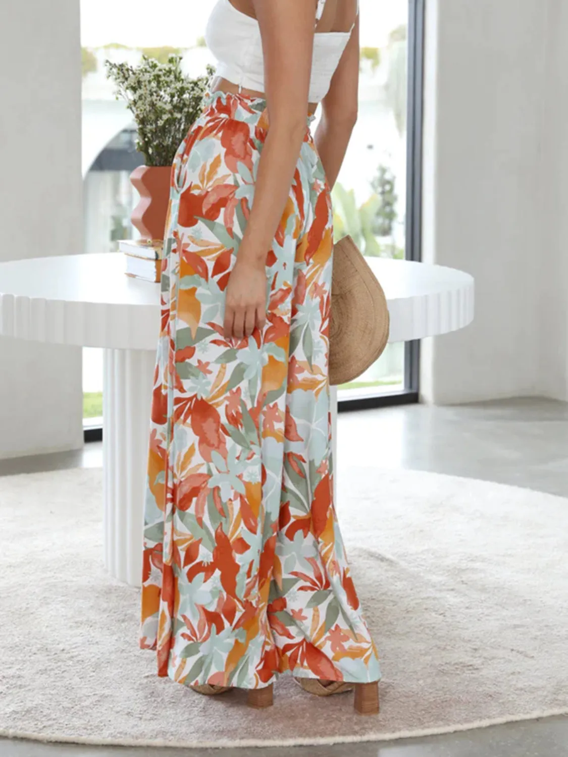 Elegant Printed wide leg pants outfit