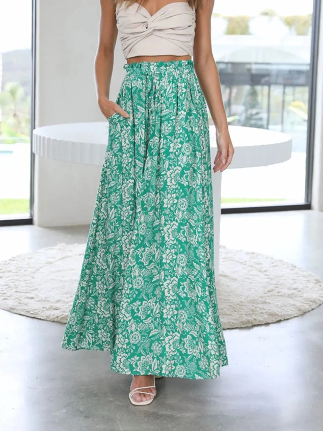 Elegant Printed wide leg pants outfit