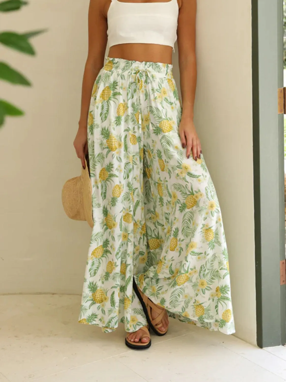 Elegant Printed wide leg pants outfit