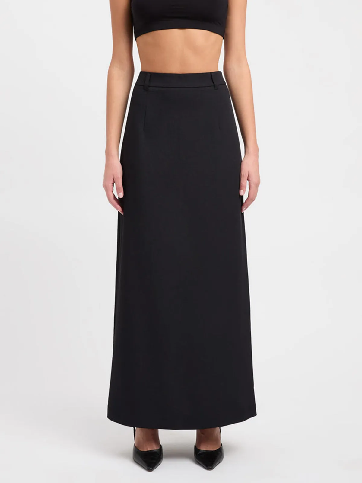 Elegant Slit Back Maxi Skirt Without Belt