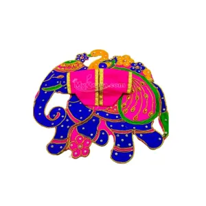 Elephant Design Thakur Ji Blue Poshak With Heavy Work