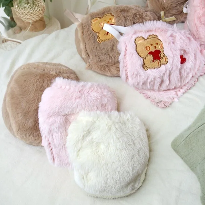 Embroidered Teddy Fur Lingerie Set